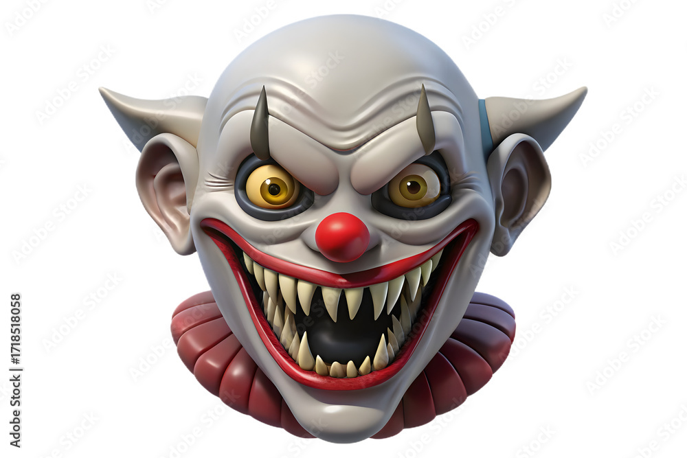 Fototapeta premium scary halloween monster head illustration vector halloween mask design icon