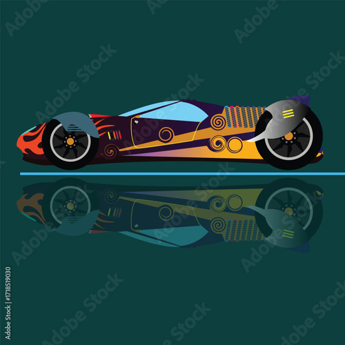 super fast sports car, vector version