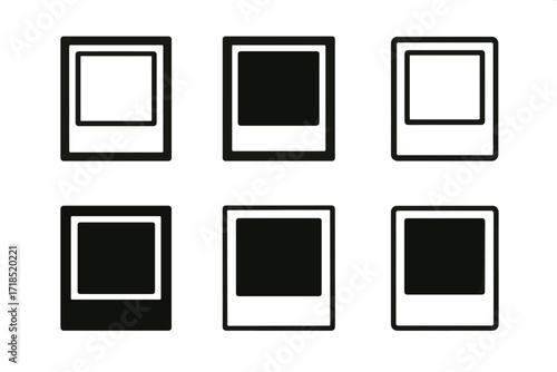 Photography Logo Variations. Photography. Set Logo of Photography: Polaroid frame. harmonious logo variations of the same emblematic concept, each with