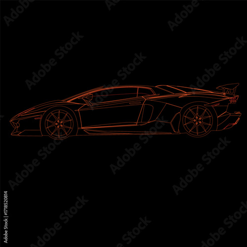 super fast sports car, vector version