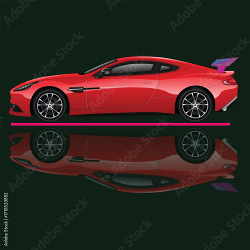 super fast sports car, vector version