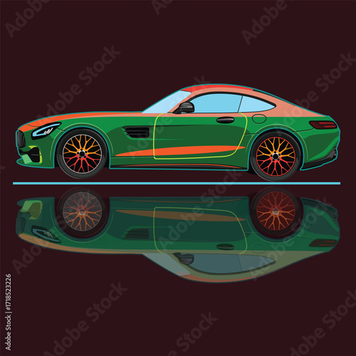 super fast sports car, vector version