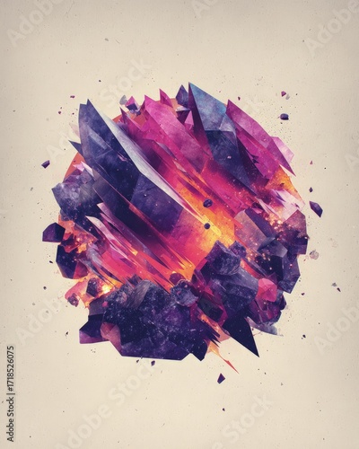 Abstract Exploding Crystal Design