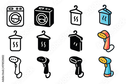 Portable Laundry Icons.