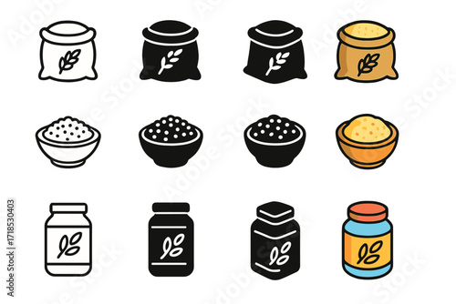 Organic Grains Icons.