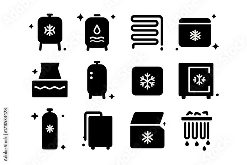 Cooling Storage Icons.
