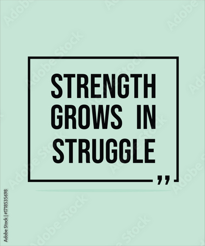 STRENGTH GROWS IN STRUGGLE – MOTIVATIONAL INSPIRATIONAL POSTER