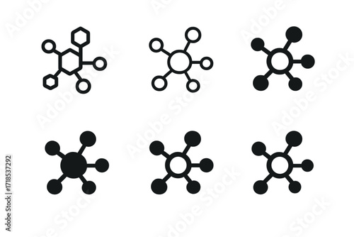 Pharma Logo Variations. Pharmaceuticals. Set Logo of Pharmaceuticals: Molecular formula. harmonious logo variations of the same emblematic concept, each with