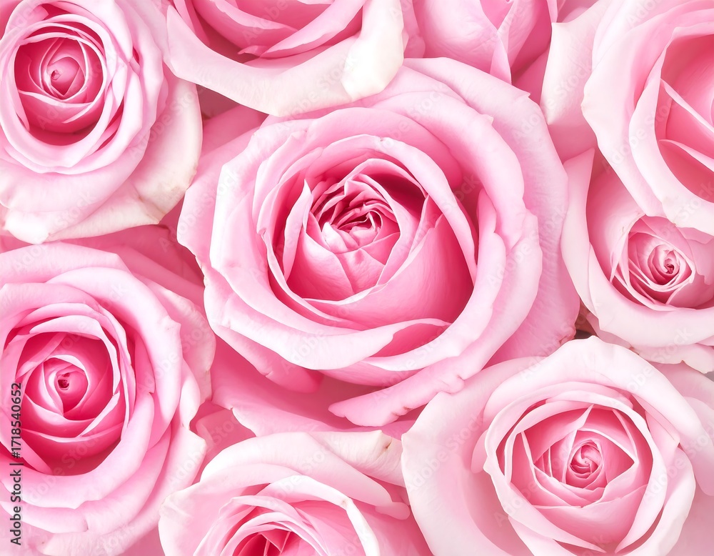 Fototapeta premium Close-up of many pink roses