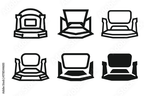 E-sports Logo Variations. E-sports. Set Logo of E-sports: Arena stage. harmonious logo variations of the same emblematic concept, each with different artistic