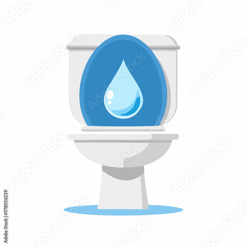 A Toilet Bowl with a Large Water Drop