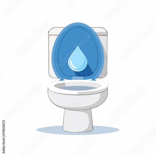 A Toilet Bowl with a Water Drop Inside