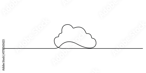 Cloud single line drawing, Cloud in the sky one line illustration. Cloud continuous one line drawing, Single minimal line drawing cloud, Graphic illustration