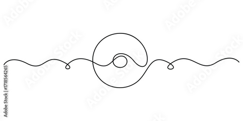 Continuous one line drawing of CD player. Single line art CD icon. Vector illustration