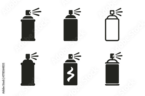 Graffiti Logo Variations. Streetwear. Set Logo of Streetwear: Graffiti spray can. harmonious logo variations of the same emblematic concept, each