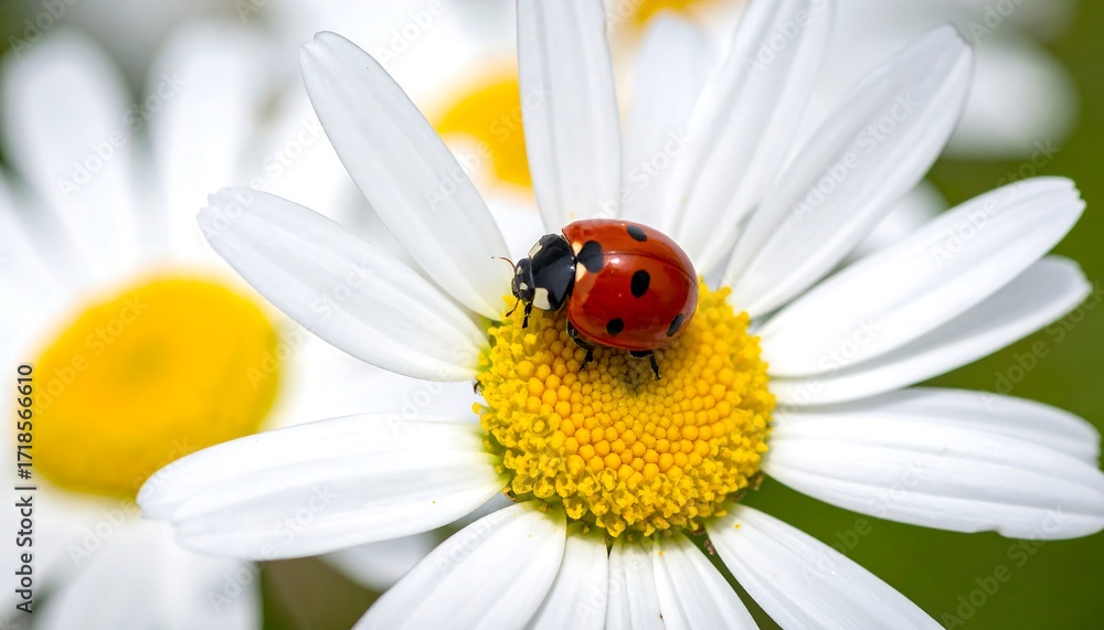 Obraz premium Ladybug on a daisy (1)