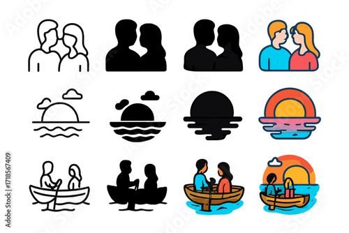 Sunset Getaway Icons.