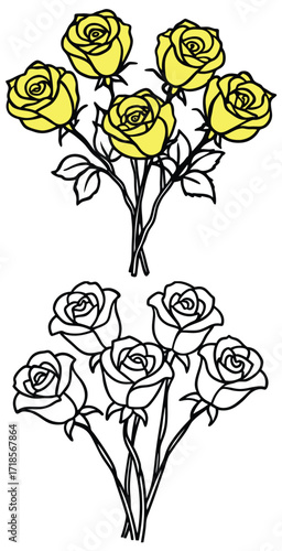 Line art color summer vector design