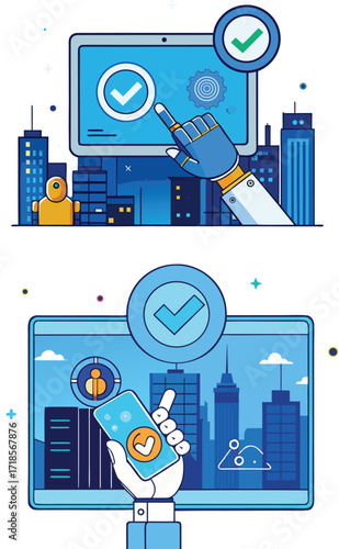 Line art color summer vector design