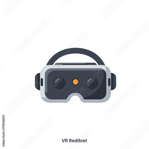 Sleek virtual reality headset, modern design, immersive technology.