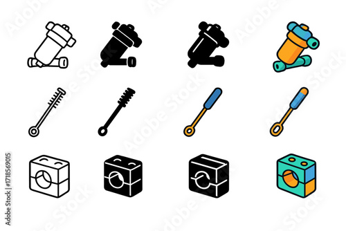 Drip Irrigation Icon Set.