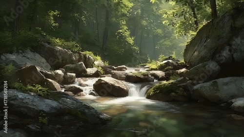 water flowing over rocks