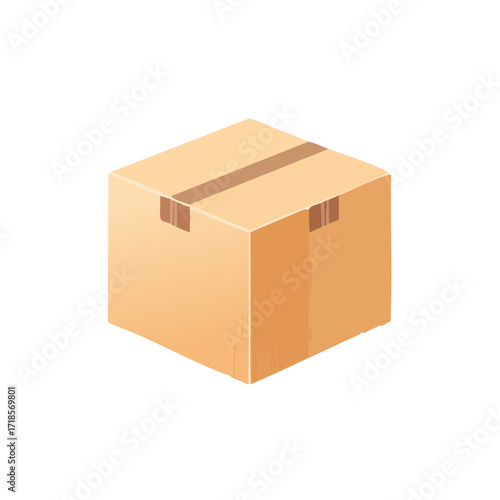 A Shipping Brown Box Isolat...