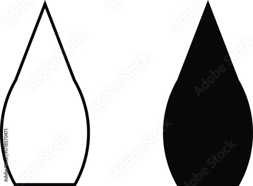 Abstract drop shapes outline and solid forms illustration