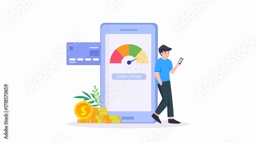 Credit score concept. Document with personal credit history. video animation 4k clip
