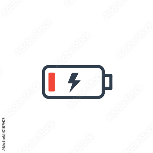 Low battery icon, showing a depleted power source.