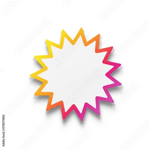 Starburst Shape Gradient Edges with Empty White Space on White Background