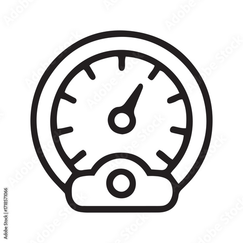 Pressure gauge line icon, manometer vector symbol. Simple outline of an industrial measurement tool for pressure indication and control.
