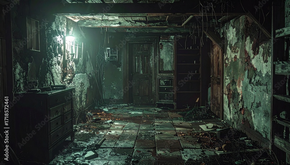 Obraz premium Generated image creepy basement scary 