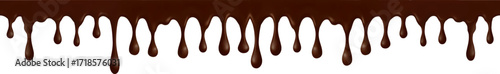 Melted chocolate drips seamless horizontal border