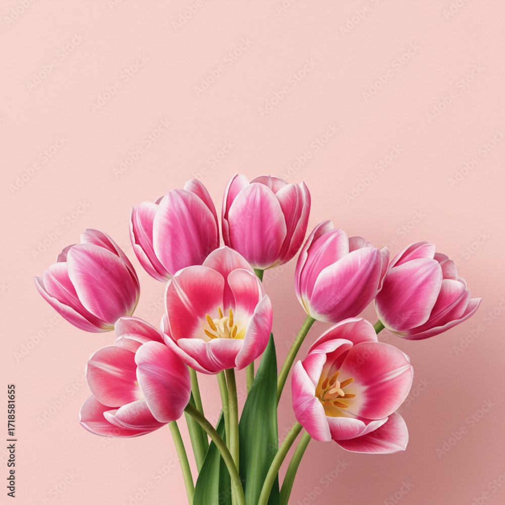 Naklejka premium bouquet of pink tulips