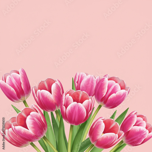 Wallpaper Mural bouquet of pink tulips Torontodigital.ca