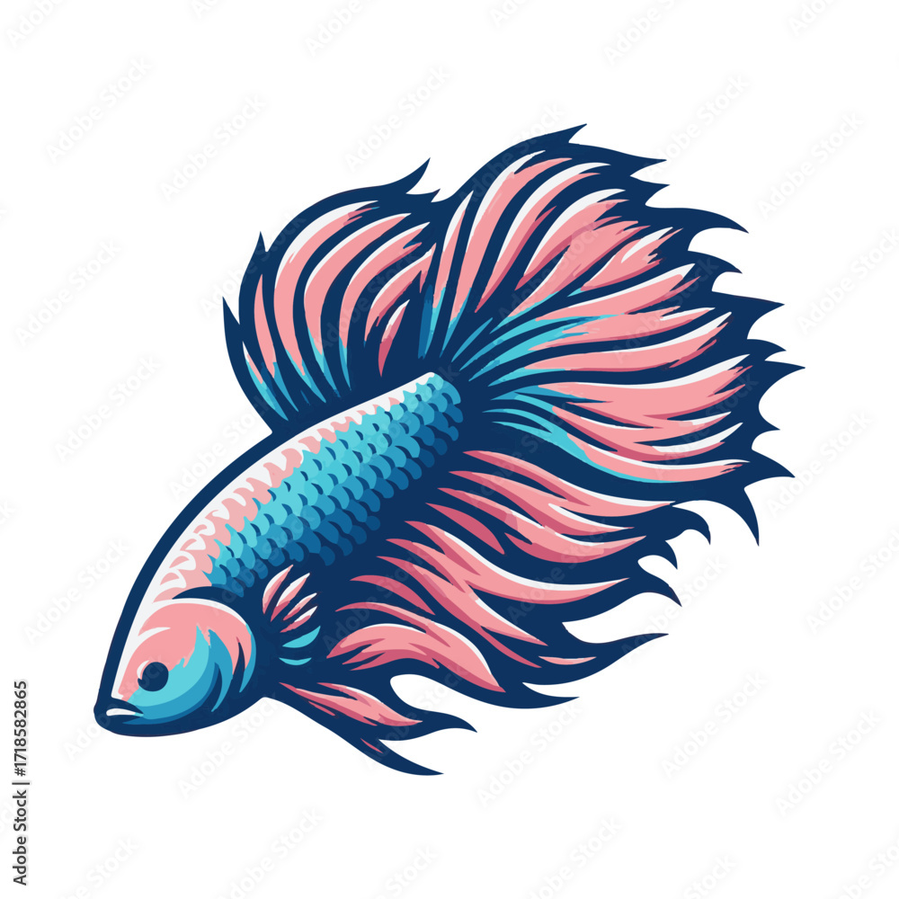 Obraz premium betta fish illustration design
