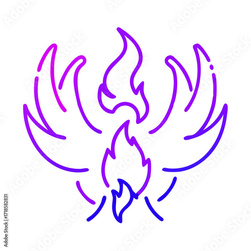 Phoenix bird illustration with a modern gradient color design