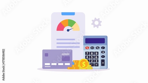 Credit score concept. Document with personal credit history. video animation 4k clip