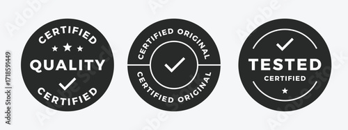 Certified badge design quality product. Original tested certifications label.