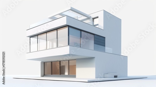 Wallpaper Mural White Background 3D Architectural Model: Showcasing Intricate Details of Building Structures, Scale Proportions, and Design Elements – Ideal Visuals for Architecture Studios, Real Estate Presentations Torontodigital.ca