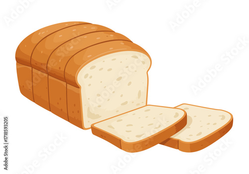 A loaf of bread with two slices cut off