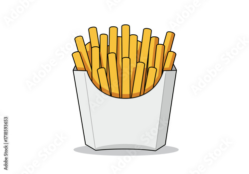 Fryfilled white box a cartoonstyle depiction of classic fast food