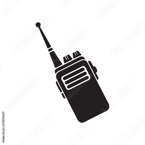 An isolated wireless USB flash drive with antenna for a portable internet connection silhouette vector art illustration on white background