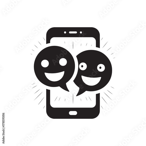 Happy chat conversation symbol