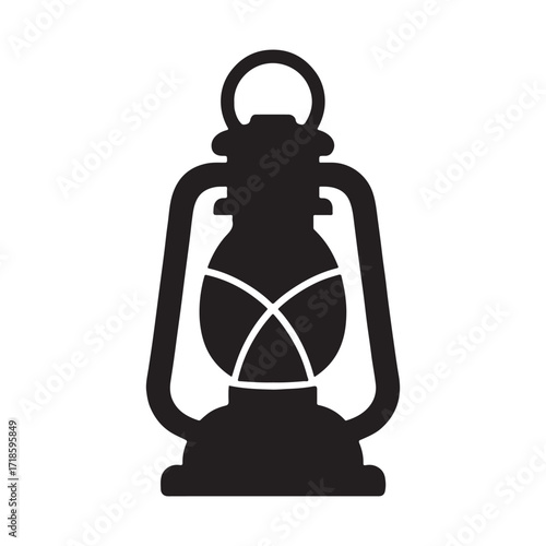Silhouette of a classic kerosene lantern representing guidance and illumination a vintage light source a symbol of exploration and rustic charm