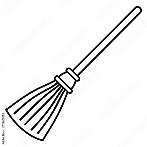 A black silhouette of a broom parking