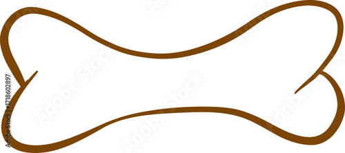 Dog Bone Icon In Smooth Rounded Outline