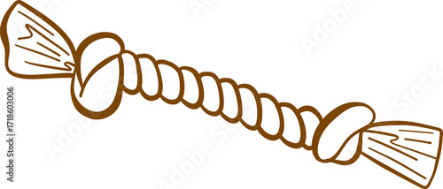Dog Rope Toy With Knot Ends In Outline