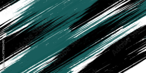 Hand drawn grainy green brush stroke with spray texture. Rough thick brush stroke texture. Grunge distress damaged old banner with zigzag bold line.vector